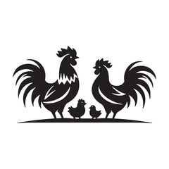 Cickens vector illustration on a white background.Simple design,perfect for various uses.
