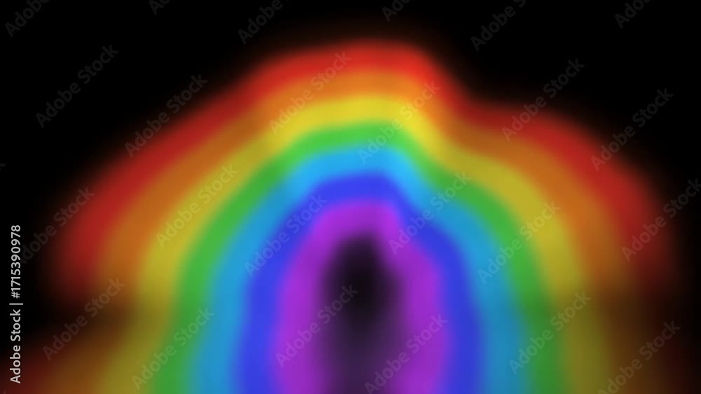 Wall mural vibrant rainbow glowing aura pulsing organically and expanding in a seamlessly looping video seamles