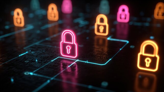 glowing neon sign - Powered by Adobe