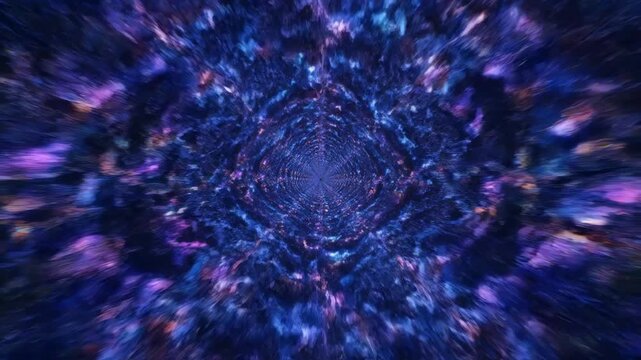 Vibrant seamlessly looping fractal light tunnel with intricate patterns and constantly morphing, colorful geometric shapes vortex, intricate patterns, technology