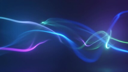 Vibrant seamlessly looping video showcasing liquid-like glowing streaks flowing with smooth, organic motion, creating an abstract energy field background, animation, commercial