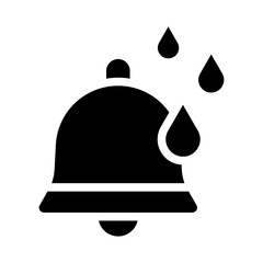 Fototapeta premium Bell with drops glyph icon for calm mindful notifications