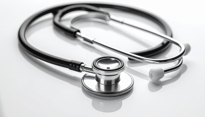 Close-up of Stethoscope on White Background