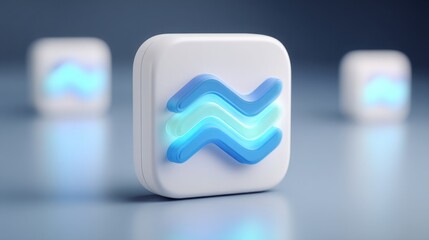 Minimalist blue and white application symbolizing innovative technology and user-friendly interface design concept