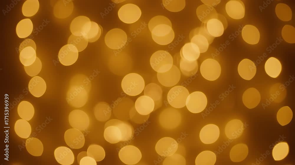 Wall mural warm golden bokeh lights pulsing and flowing in a dreamlike pattern, seamlessly looping bright, drea