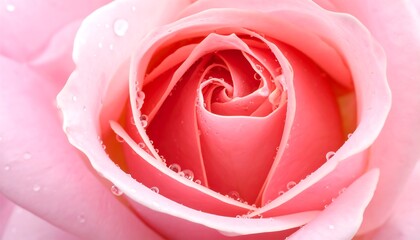 Delicate pink rose petals, covered in glistening water droplets, create a close-up, vibrant display of nature's beauty.