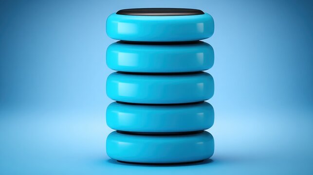 Stack of blue skates representing token-enabled fib bounce strategy portfolio tester icon for sports analytics