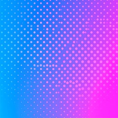 A vibrant, gradient background features a repeating pattern of small circles in shades of pink and purple, layered over a blue backdrop.