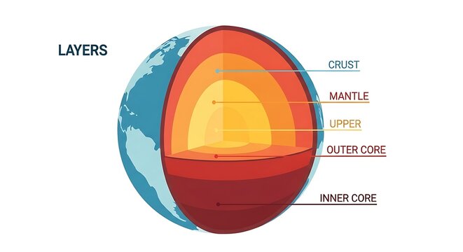 Earths Layers - A Cross-Sectional View of the Planets Structure.