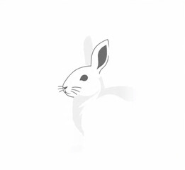 Obraz premium white rabbit on white background