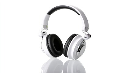 Black Over-Ear Headphones on White Background &ndash; Modern Audio Headset for Music and Gaming