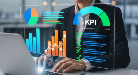 Business KPI Dashboard with Analytics Charts and Performance Metrics