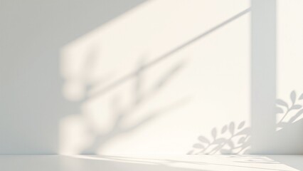 Abstract Room Corner With Plant Shadows