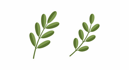 Naklejka premium Two stylized green leaf branches.
