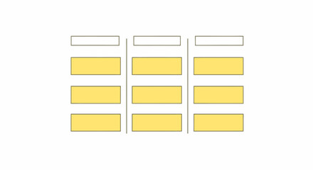 Obraz premium Minimalist ThreeColumn Graphic with White Header and Yellow Data Fields.