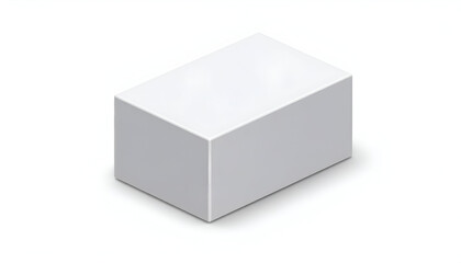 Blank White Rectangular Box on White Background