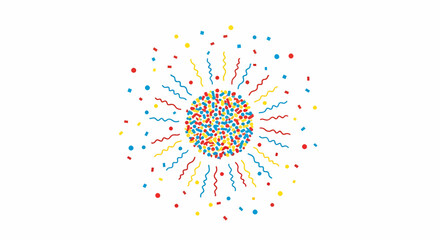 Colorful Confetti Burst Celebration Design Element.