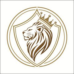 Lion logo design vector template. Lion head logo design icon symbol vector illustration