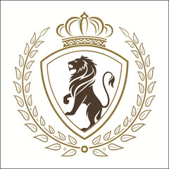 Lion logo design vector template. Lion head logo design icon symbol vector illustration