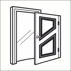 Exit icon outline exit vector icon for web design isolated on white background