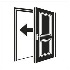 Exit icon outline exit vector icon for web design isolated on white background