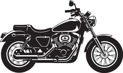 Obraz premium Classic motorcycle side profile black graphic silhouette
