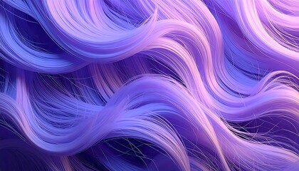 A vibrant and dynamic display of wavy,  purple-lavender hair strands, showcasing a soft, dreamy mood.