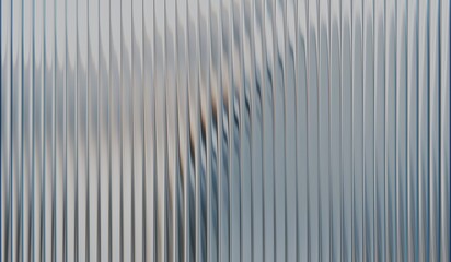 Iridescent glass ripple background with vertical ribbed glass effect, white gradient glass, vibrant...