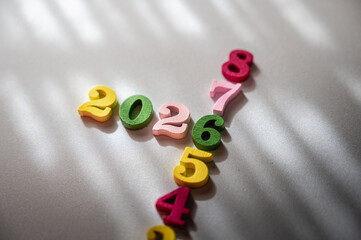 Colorful Numbers Representing New Year 2026 Celebration Theme
