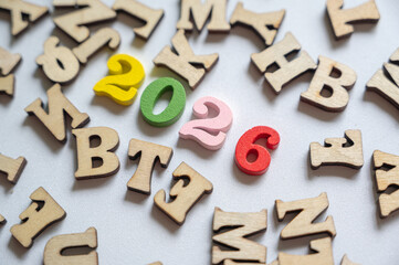 Colorful Numbers and Letters for New Year Celebration 2026