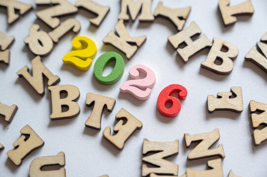 Colorful Numbers and Letters for New Year Celebration 2026