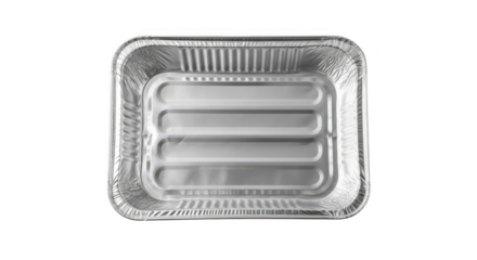 Aluminum baking pan isolated on transparent background