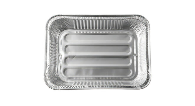 Aluminum baking pan isolated on transparent background