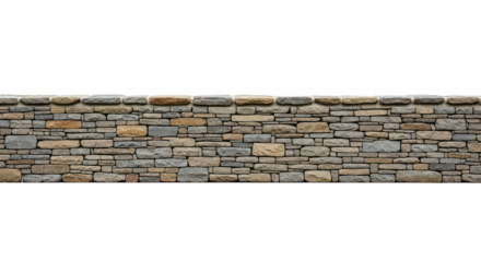 A stone wall isolated on transparent background