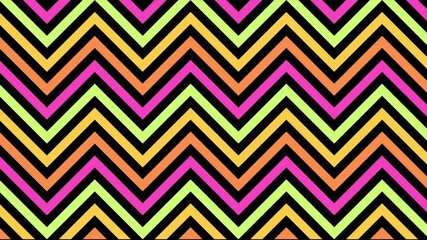 Seamless animation of colorful horizontal zigzag lines on a black 4K background - Powered by Adobe
