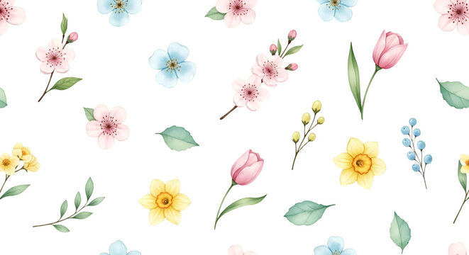 seamless pattern with tulips