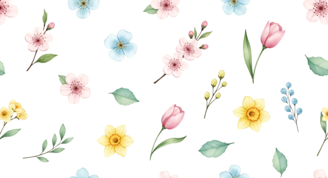 seamless pattern with tulips