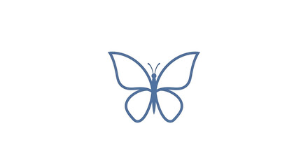 Delicate blue butterfly illustration on a clean white background, symbolizing transformation and nature.