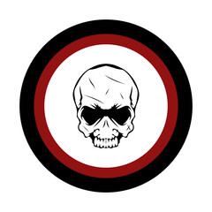 Skull without jaw logo