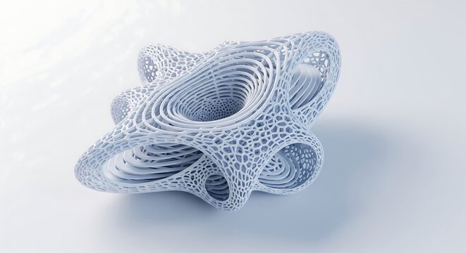 Complex mathematical shape on a light background modern technology and design concept artwork illustration