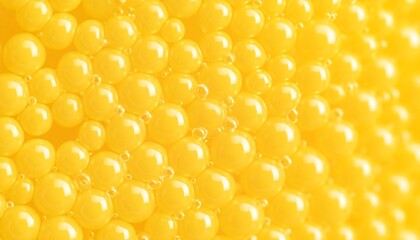 Close-up of many tiny yellow spheres