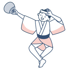 女性による阿波踊りの男踊り