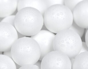 Close-up of many white balls