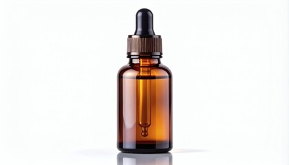 Fototapeta premium Amber Glass Dropper Bottle, Elegant Studio Shot