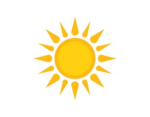A simple, bright yellow sun graphic against a plain white background.