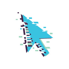 Digital Glitch Effect on a Computer Mouse Pointer.