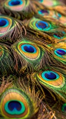 Obraz premium Close-up of peacock feathers