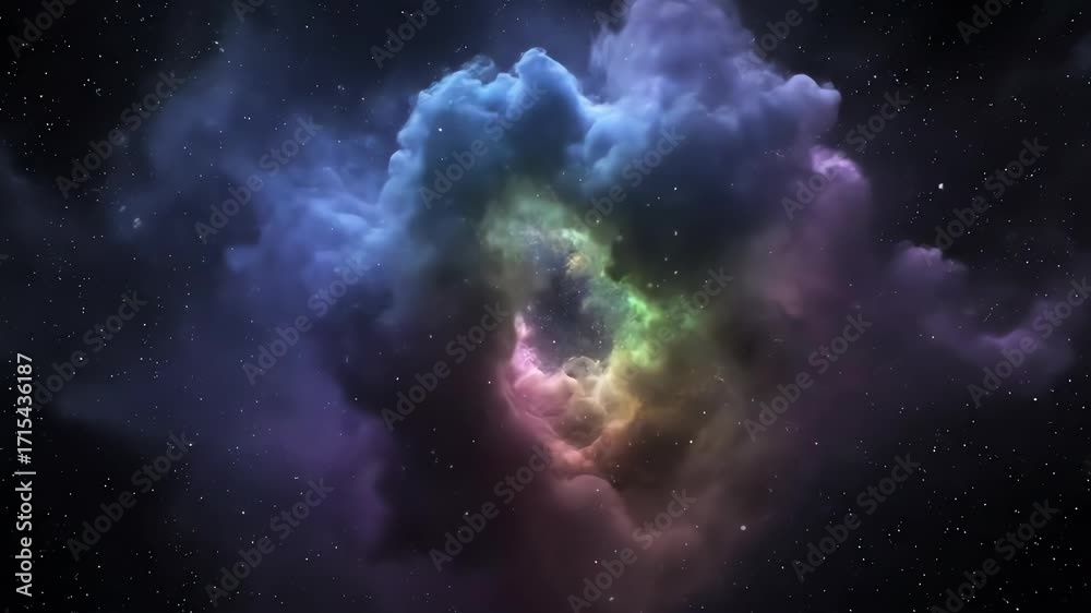 Wall mural abstract celestial gas clouds expanding and contracting in a mesmerizing seamless loop website, cele