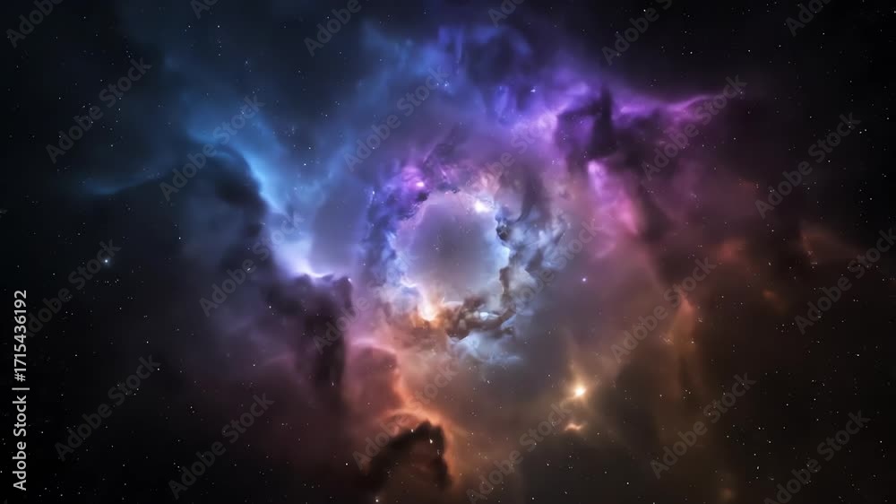 Wall mural abstract celestial gas clouds expanding and contracting in a mesmerizing seamless loop nebula, wallp