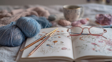 Creative crafting session artistic drawing cozy room lifestyle photography warm environment close-up view art exploration